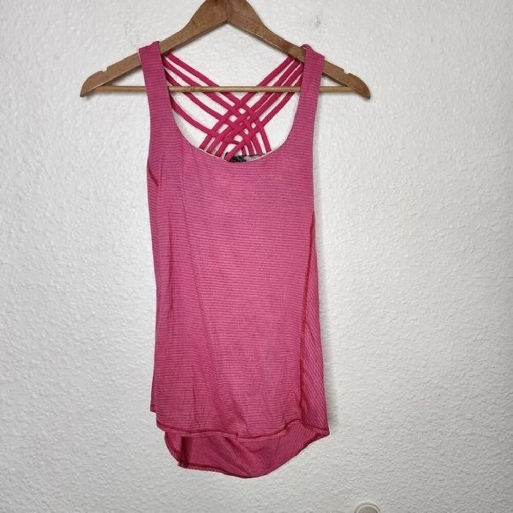 Lululemon Slay The Studio 2-in-1 Tank Top Pink Floral Women's Size 4